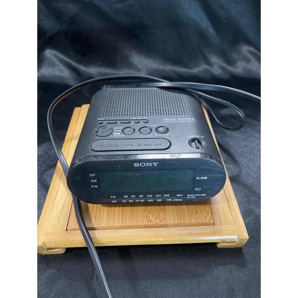 Sony Dream Machine ICF-C218 AM/FM Clock Radio Auto Time Set Black Digital Alarm